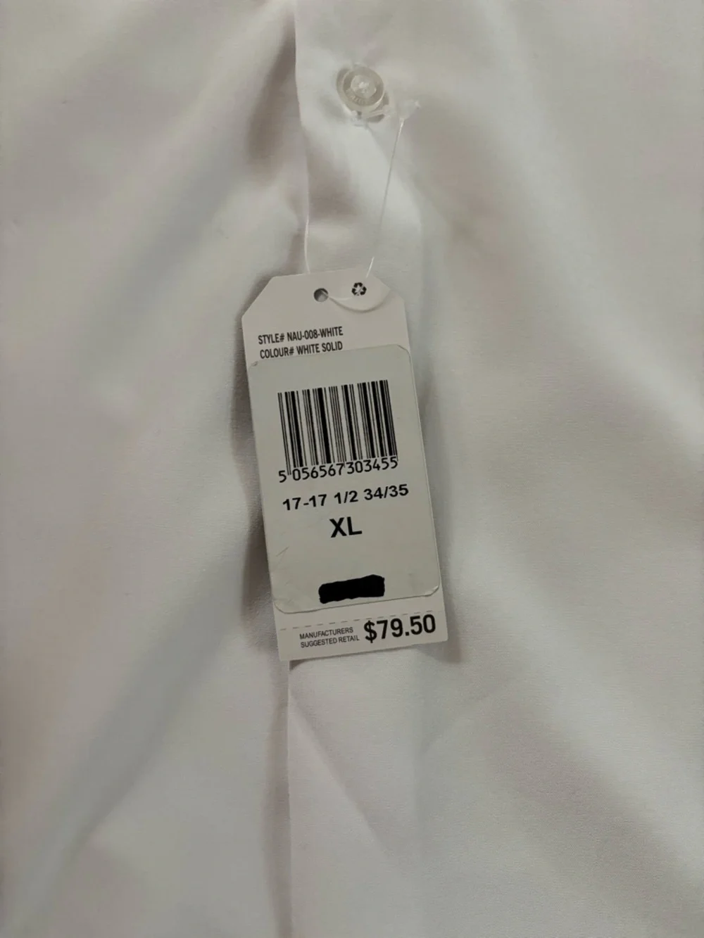 NWT Nautica Men's Slim Fit Performance Supershirt White - Size XL 17-17.5 34/35 - Picture 8 of 12